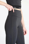 Women's Slim Fit Elastic Waist Quick Drying Wide Leg Black Leggings - 4