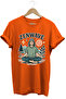 Unisex 100% Cotton Orange Basic T-Shirt Reflecting Meditation and Nature Spirit