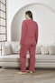 Women's Pajama Set Large Size Pink Patterned |   100% Cotton, Long Sleeve Comfort - 5