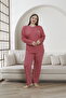 Women's Pajama Set Large Size Pink Patterned |   100% Cotton, Long Sleeve Comfort - 6