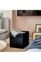 Qui̇ck Square Storage Box 33X38X33 cm Ikea Organizer Box Plain Black Polyester Organizer - 3