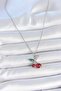 Cherry Figured Zircon Stone 316 L Stainless Steel Necklace - 3