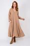 Italian V-neck Long Sleeve Linen Dress - 2