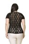 Women's Plus Size Black Zipper Lace Blouse 16D-70005 - 6