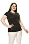 Women's Plus Size Black Stone Embroidered Tulle Detailed Bodysuit 15E-70007 - 3