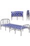 Set Of Single Metal Folding Bed With Wooden Base, Ortho Medical Mattress, Bedsheet & Press Pillow - 3