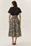 Lacing Collar Detailed Embroidered Short Sleeve Regular Cotton Black Blouse - 4