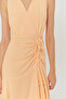 V-Neck Sleeveless Gather Detailed Regular Midi Length Dress - 3