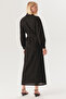 Maxi Length Belted Fisto Regular Cotton Shirt Dress - 4