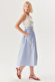 Striped Regular Midi Dress with Buckle Waist - 2