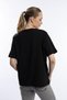 Women's Crew Neck Cat Printed T-Shirt Black - 4