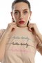 Women's Hello Lovely Text Printed T-Shirt Beige - 3