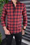 Slim Fit Slim Fit Black-Burgundy Checkerboard Cotton Stretchy Collar with Buttons - 2