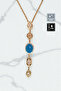 🌠 'Y' Model Stone Steel Necklace 🎨   Turquoise Gold - 2