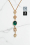 🌠 'Y' Model Stone Steel Necklace 🎨   Green Gold - 2