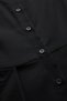 Shirt Collar Short Sleeve Waist Fitted Midi Length Black Dress with Belt - 6