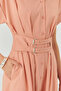 Low-Sleeve Belt Detail Midi Length Cotton Shirt Dress - 5