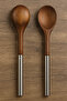 5 Piece Steel Handle Serving Set - Acacia Serving Spoon Spatula Scoop Set Serving Set - 5