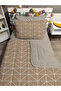 Quilted Mink Geometric 4Piece(100% Cotton 120X200 Fitted Sheet) Single Bedspread Set