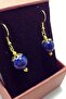 Lapis Lazuli Beaded Gold Color Dangle Earring and Necklace Set - Natural Stone Jewelry Set - 7
