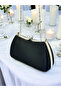 Special Design Black Color Satin Silver Crystal Stone Women's Evening Dress Bag with Handle - 5