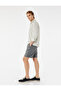 Linen Cotton Blend Pocket Detail Lace-Up Waist Shorts