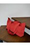 Red Canvas Handbag Shoulder Bag - Waterproof Fabric - Tote Cloth Handbag and Shoulder Bag
