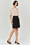High Waist Pure Linen Black Bermuda Shorts