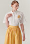 Cotton Regular White Shirt with Bead Embroidery Detail - 2