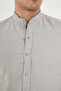 Short Sleeve Judge Collar 100% Cotton Linen Textured Slim Fit Shirt - 3