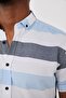 Short Sleeve Striped Oxford Men's Shirt - 5