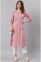 Premium cotton office / casual kurti - Beige kurti / kurta for women with white ethnic prints - 6
