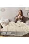 Microfleece Blanket Single(150x200 cm) – Ultra-Soft, Lightweight 300GSM, Warm - Stripe Pattern-Beige - 5