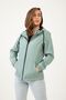 Sports Women's Mint Green Waterproof and Wind-Resistant Lined Hooded Raincoat - Windbreaker
