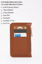 Taba Shk101 Faux Leather Card Holder Wallet with 6 Card Holders and Zippered Coin Compartment - 4