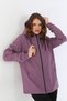 Women's Plum Lined Waterproof and Wind-Resistant Hooded Pocketed Raincoat - Windbreaker - 3