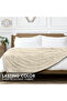 Microfleece Blanket Single(150x200 cm) – Ultra-Soft, Lightweight 300GSM, Warm - Stripe Pattern-Beige - 6