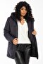 Women's Navy Blue Fleece Inside Water and Windproof Hooded Winter Coat & Coat & Parka - 2