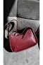 Burgundy Oval Baguette Bag Cherry Red Valentine's Day Gift - 6