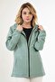 Sports Women's Mint Green Hooded Waterproof and Wind-Resistant Lined Raincoat - Windbreaker - 2