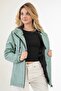 Sports Women's Mint Green Hooded Waterproof and Wind-Resistant Lined Raincoat - Windbreaker - 3