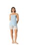 Women's Blue Strappy Athlete Shorts Set 17009