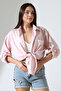 Women's Shirt Oversize Pattern Linen Fabric Applique Pocket Epaulet Women's Shirt - 6