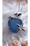 Heart Star Figured Colorful Opal Stone Steel Necklace - 6