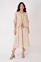 Italian Muslin Linen Top Mesh Blouse Lined One-Piece Dress