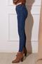 Natalia Navy Blue High Waist Comfort Skinny Skinny Leg Jeans - Deldnm - 4