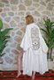 Muslin Kimono 100% Cotton Fatma Mother's Hand Printed Patterned Bathrobe Kaftan Dressing Gown - 6