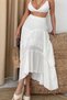 Nana Mayka Fashion Women's Seersucker Ruffles Show No Underwear Long Flounced White Skirt – Summer, Lined 3001 - 3