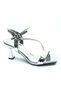 Mehtap Stripe Stone Detailed Single Strap Women's Heeled Evening Dress Shoes Silver
