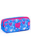 Heart Patterned Blue Children's Pencil Bag - Two Compartments 12485